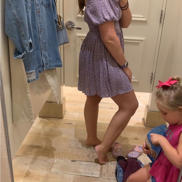 Forever 21 Purple Floral Mini Dress-Lg - Picture 2 of 6